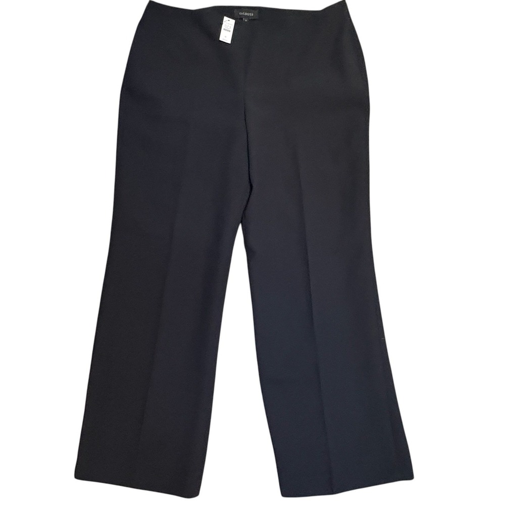 Talbots Pant NWT Womens 16 Black Wide Leg Side Zip Professional Trousers Capsule